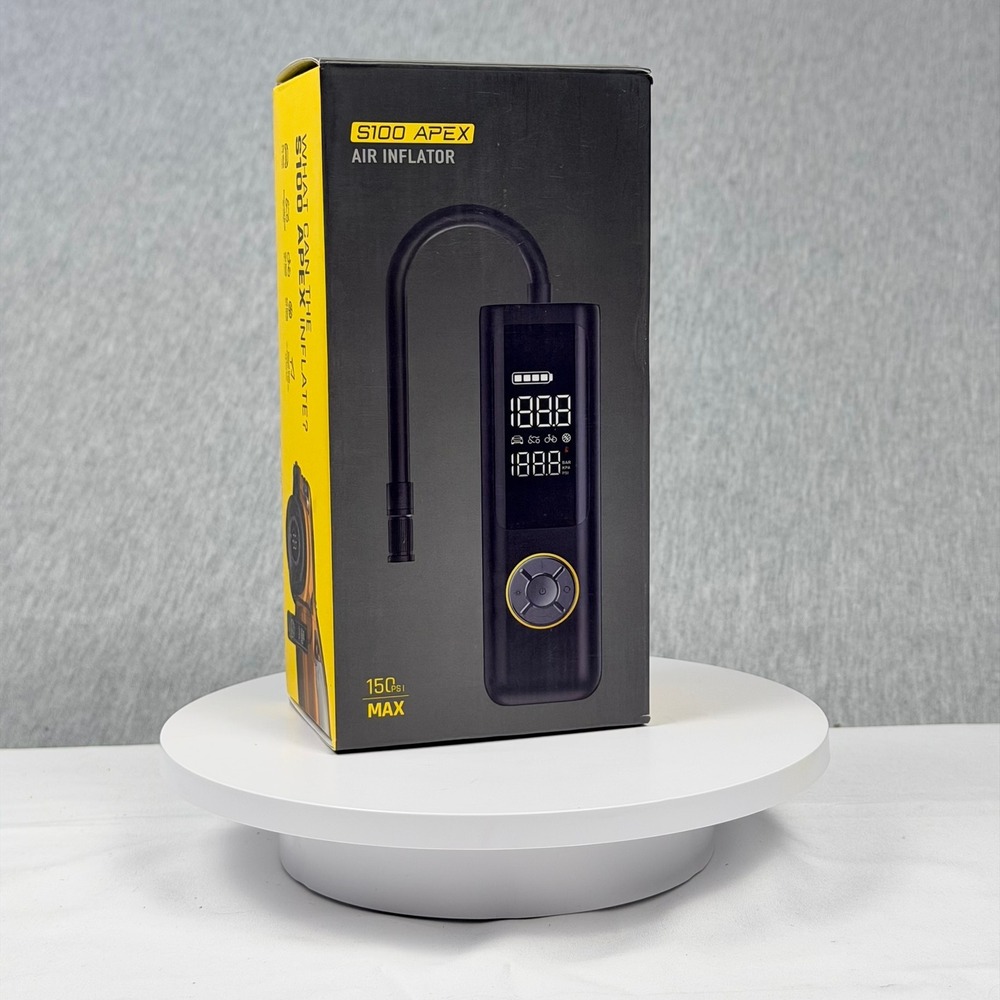 Fanttik S100 Apex Air Inflator Portable Tire Pump 150PSI Cordless 2600mAh Black